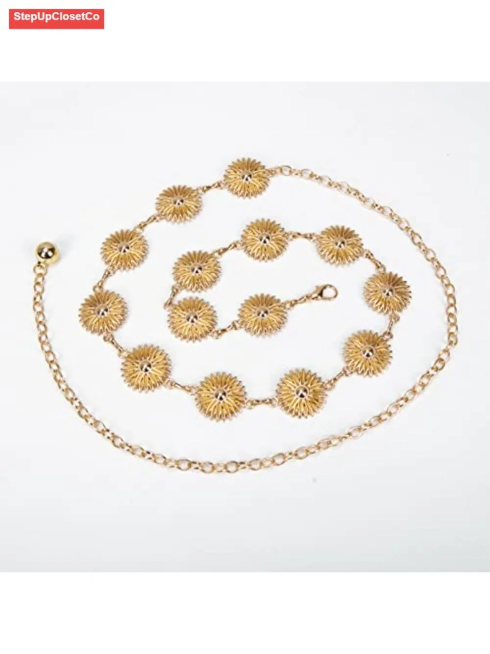 Zinc Alloy Hollow Daisy Chain Belt for Women